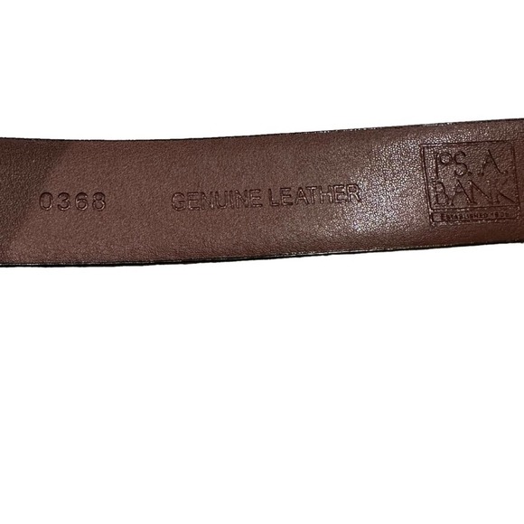 Jos A Bank Leather Belt Mens Smooth Adjustable Brown 43 - Picture 3 of 5